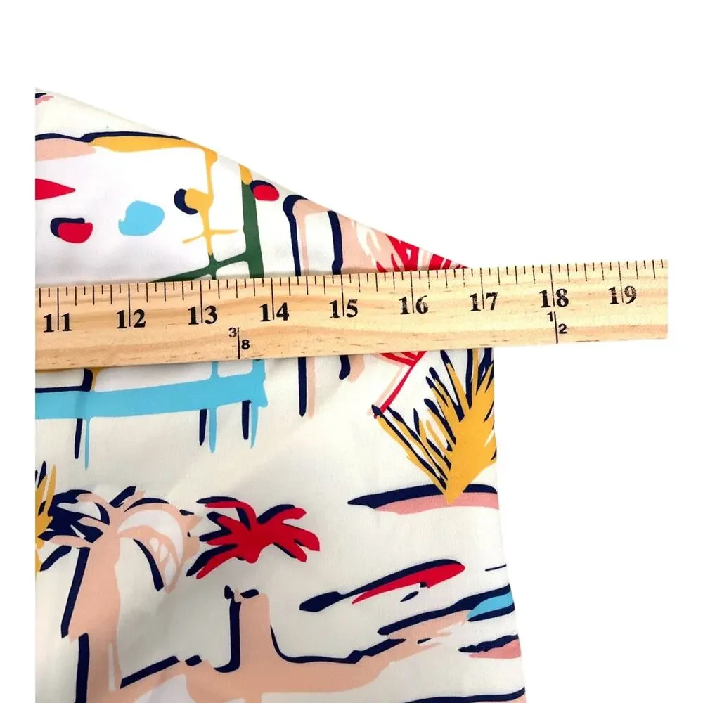 Crosby By Mollie Burch Womens S Multi Color Beach Abstract Halter Mini Dress NEW